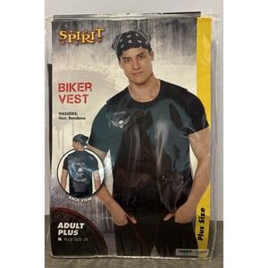 Adult Spirit Halloween Motorcycle Vest Biker Costume Choppers HarleyPLUS Extras‎